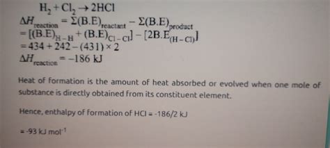 Bond Dissociation Enthalpy Of H Ci And Hci Are And Kj