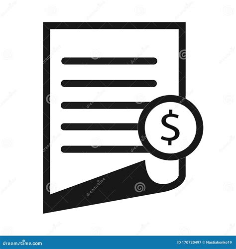 Invoice Line Icon Payment And Bill Invoice Order Symbol Concept Tax