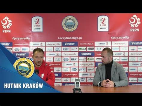 Trener Damian Guzek Konferencja prasowa Hutnik Kraków Pogoń Siedlce