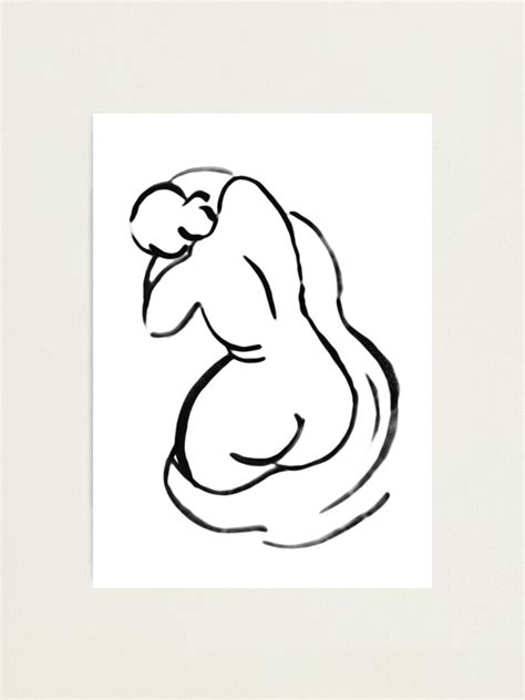 Female Nude Sketch Outline Carl Newman Photographic Print For Sale