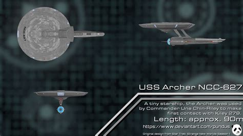 3d Model Star Trek Uss Archer Ncc 627 Starship Vr Ar Low Poly Cgtrader