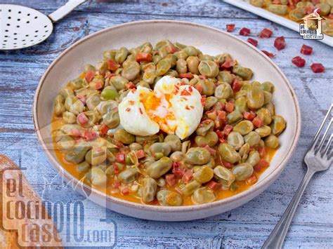 Habas con jamón y huevo El cocinero casero Entrantes