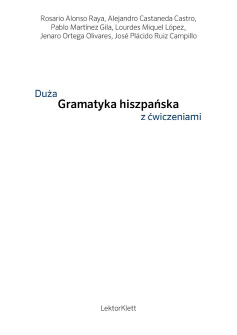 Calam O Du A Gramatyka J Zyka Hiszpa Siego Pons