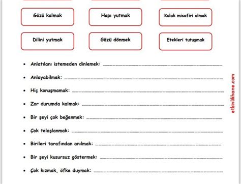 4 Sınıf Deyimler ve Atasözleri Etkinlikleri arşivleri etkinlikhane