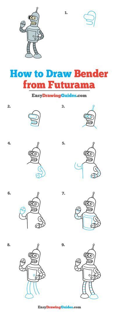 How To Draw Bender From Futurama With Instructions For Drawing The