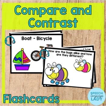 Compare And Contrast Similarities And Differences Cards Tpt