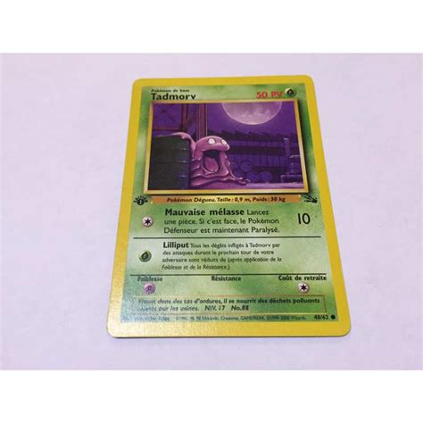 Carte pokémon tadmorv 48 62 commune fossile wizard logo 1 ère édition