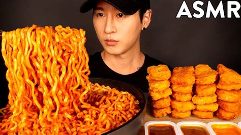 Asmr Nuclear Fire Noodles And Chicken Nuggets Mukbang No Talking