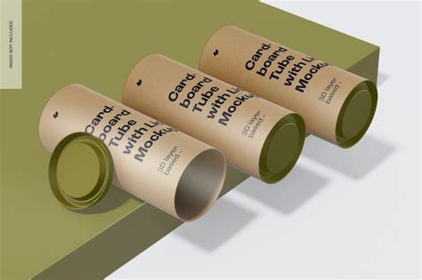 Tube En Carton Avec Maquette De Couvercle PSD Premium