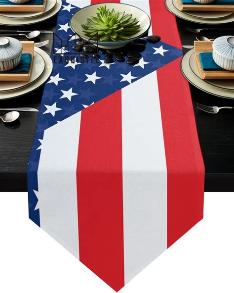 American Flag Table Runners Modern Home Kitchen Dining Tablecloths