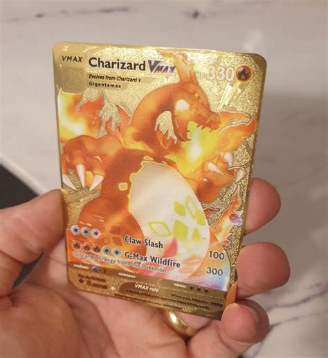 GOLD Shiny Charizard Vmax V METAL Champions Path Rainbow Rare Etsy