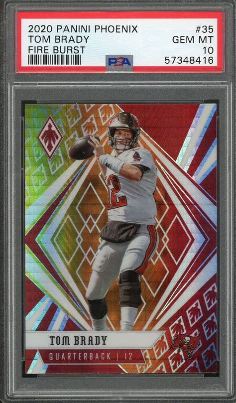 2020 Panini Phoenix Tom Brady Fire Burst Psa 10 Gem Mint Patriots