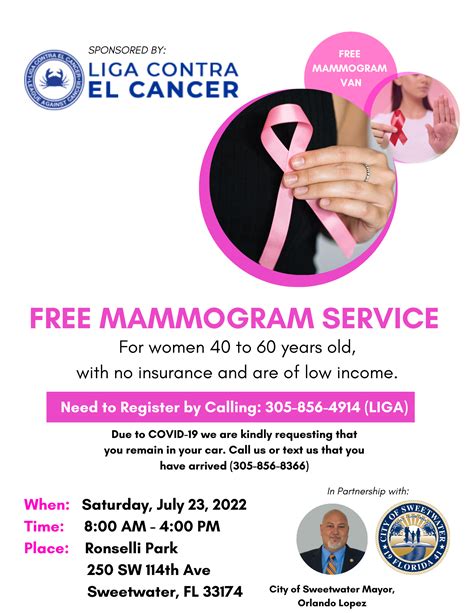 La Liga Contra El Cancer Free Mammogram Services City Of Sweetwater