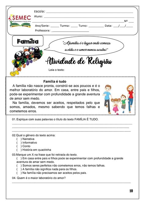 Atividade De Ensino Religioso 2o Ano EDUKITA