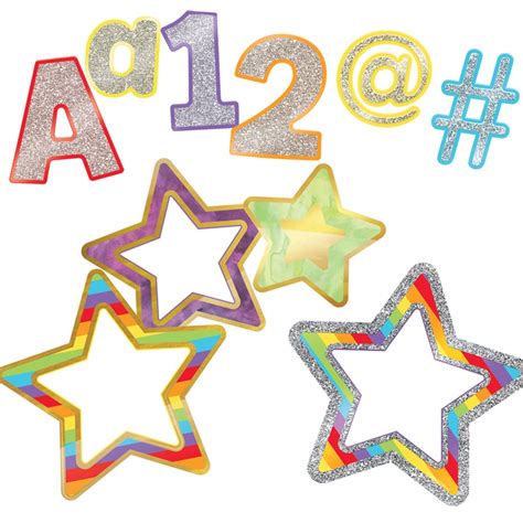 Sparkle Shine Rainbow Ez Letters And Colorful Cut Outs Set Cd