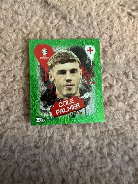 Topps Euro Sticker Super Rare Cole Palmer Green Parallel Foil Eng