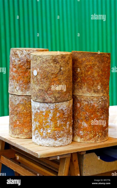 Traditional Stilton Blue Cheese Sold On Market Stock Photo Alamy