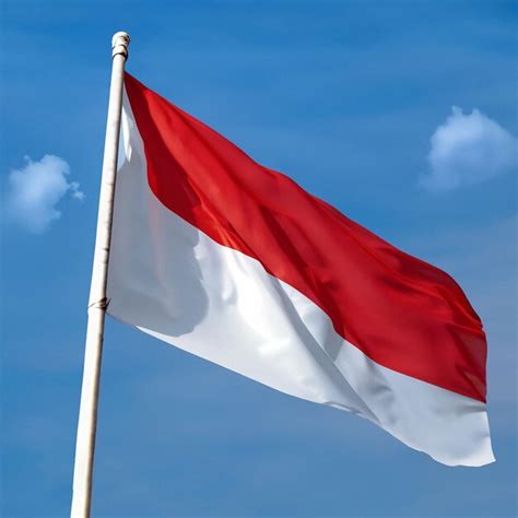 Premium Ai Image Flag Of Indonesia Waving In The Sky Generative Ai