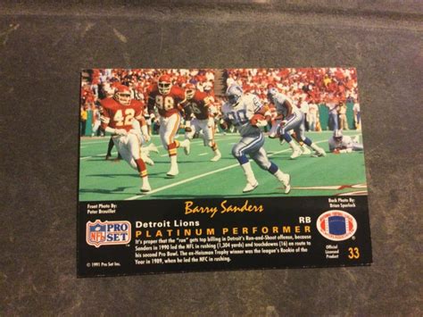 Pro Set Platinum Barry Sanders For Sale Online Ebay