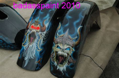 Custom Airbrush Paint Motorcycle Designs Skulls Skeletons Grim Reaper