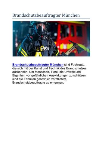 Brandschutzbeauftragter München by BSBH BrandSchutz Issuu