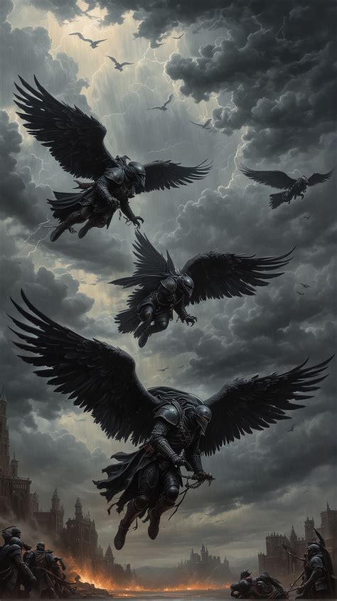 dark angels fallen AI Image | wallpaper | photo