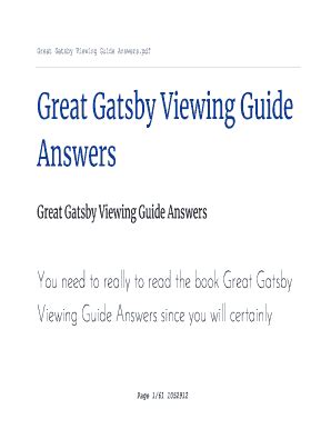 Fillable Online Great Gatsby Viewing Guide Answers Fax Email Print