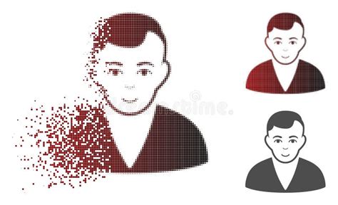 Icono De Semitono Fracturado Del Hombre De Pixelated Con La Cara