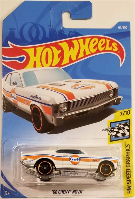 Hot Wheels Hw Speed Graphics Chevy Nova White Gulf International Card Amazon In