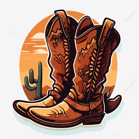 Botas Vaqueras Cinceladas En Desierto Vector Ilustraci N Clipart Png