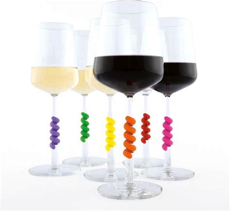 Glas Markers Flexibel Kunststof Wine Glass Twister Set Stuks