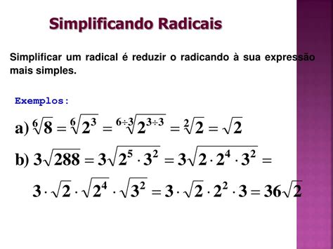 Simplifique Os Radicais A Seguir