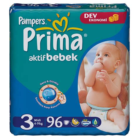 Pampers Prima Aktif Bebek 3 Midi, pieluchy 4-9 kg, 96 szt. Image