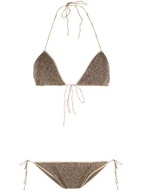 Buy Oseree Oséree Woman Lumière Lurex Gold Bikini At 5 Off Editorialist