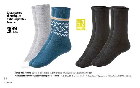 Promo Chaussettes Thermiques Antidérapantes Femme chez Lidl iCatalogue fr