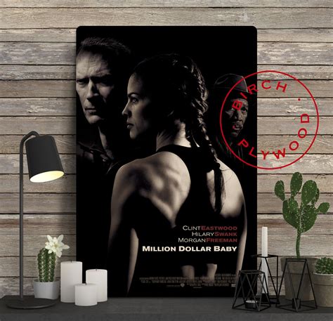 MILLION DOLLAR BABY Poster on Wood Hilary Swank Clint