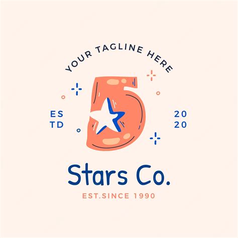 Premium Vector | 5 star logo template design