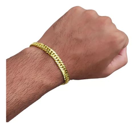 Pulseira Lacraia Grumet Laminada 8mm Moeda Antiga Masculina