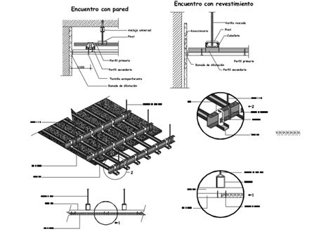 False House Ceilings Suspended Structure Details Dwg File Cadbull