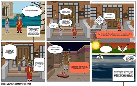 The Minotaur And The Labyrinth Greek Myth Storyboard