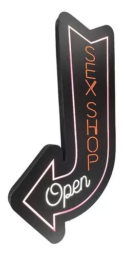 Letreiro Luminoso Sex Shop Open Decoração Sex Shop Parcelamento sem juros