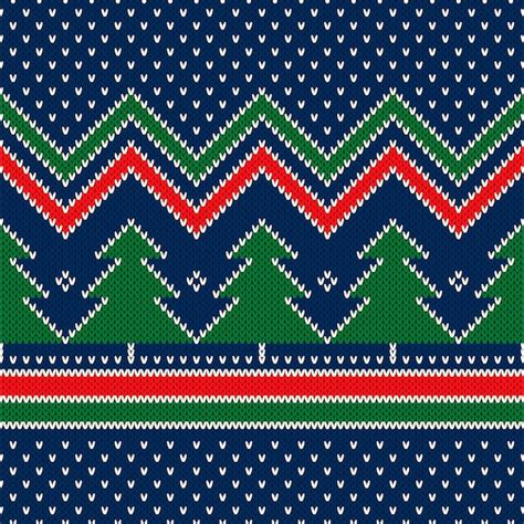 Premium Vector Winter Holiday Seamless Knitted Pattern With Christmas