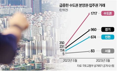 수도권 분양권 거래 5배 쑥억대 웃돈도 한국경제