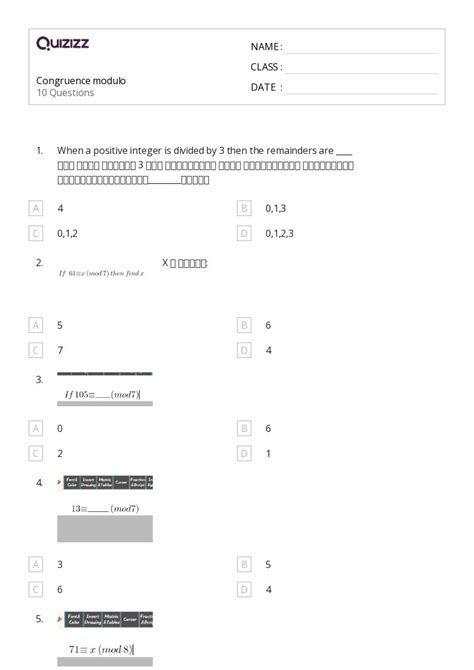 50 Congruence Worksheets For 10th Class On Quizizz Free And Printable