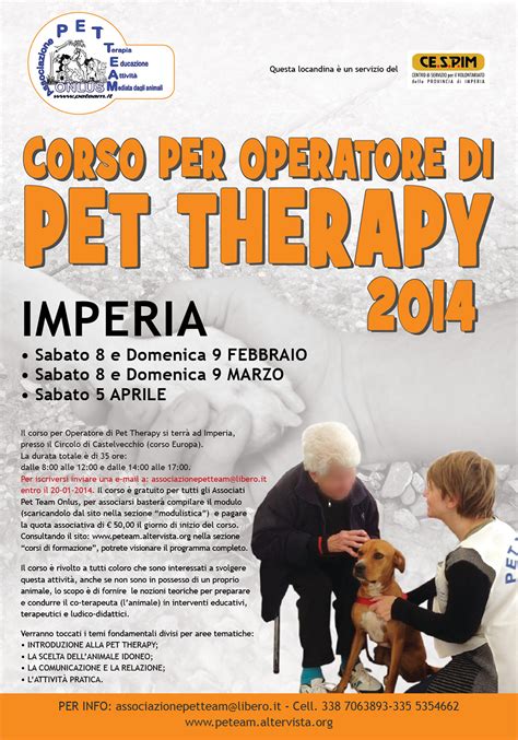 Corso Operatore Pet Terapy