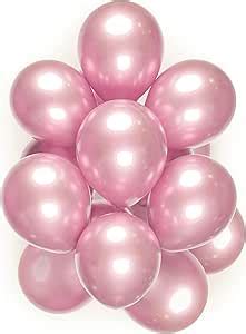 Amazon Light Pink Metallic Balloons12inch50pcsChrome Latex Pink