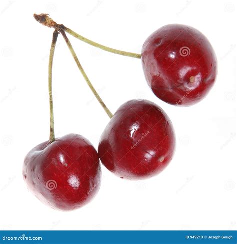 Three Cherries Stock Image Image Of Ripe Isolated Nutrition 949213