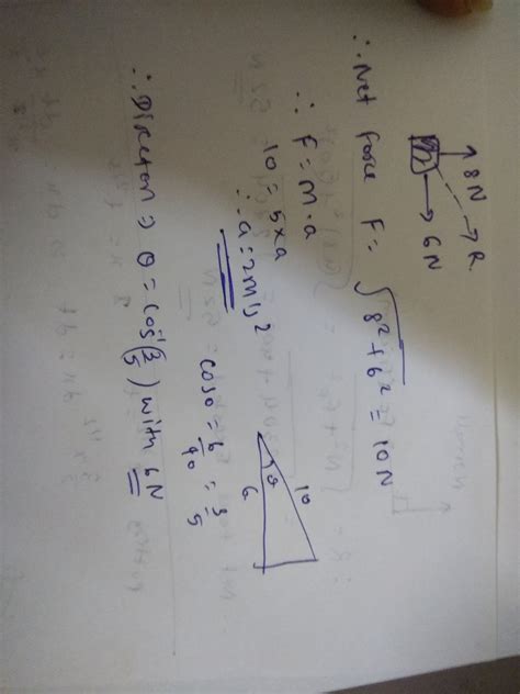 A Body Of Mass 5kg Is Acted Upon By Two Perpendicular Forces Of 8n And