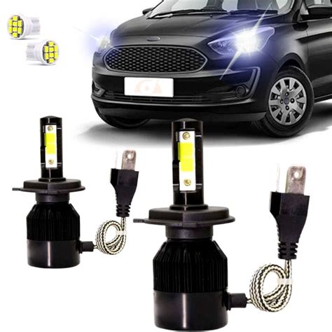 Kit Super Led Farol Ford Ka H K Luz