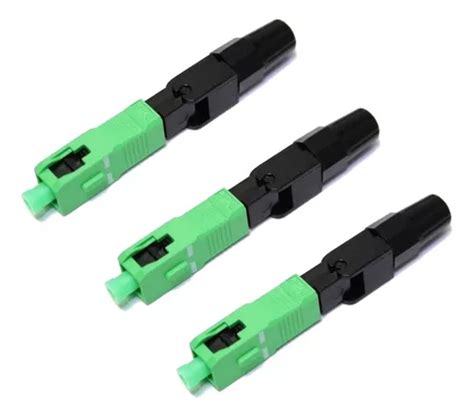 Conector De Fibra Optica Monomodo Sc Apc Rapido Mecanico X 3